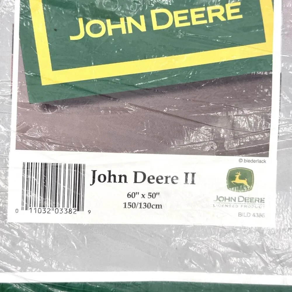 Vintage John Deere Large Logo Throw Blanket Biederlack 60” X 50” Made In USA NEW